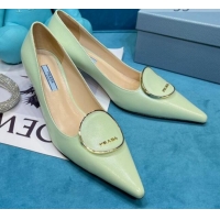 Most Popular Prada Texture Calfskin Pumps 5.5cm 043025 Green 2021