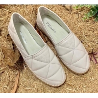 New Design Prada Nappa Lambskin Espadrilles 070890 White 2021