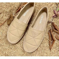 New Design Prada Nappa Lambskin Espadrilles 070890 Beige 2021