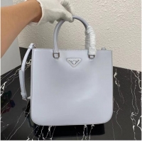 New Product Prada brushed leather tote 1BA330 Light Grey