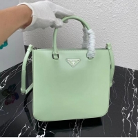 Perfect Classic Prada brushed leather tote 1BA330 light green