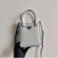 Market Sells Prada Small brushed leather tote 1AD331 light grey