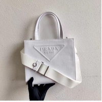 Inexpensive Prada Drill tote bag 1BG382 white