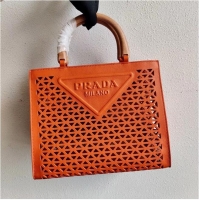 Market Sells Prada leather tote bag 1AG405 orange