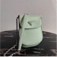 Buy Cheap Prada Brushed leather mini-bag 1BH185 light green