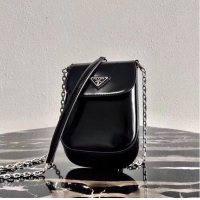 Good Looking Prada Brushed leather mini-bag 1BH185 black