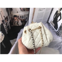 Low Cost CHANEL Original Leather Rope Bag AS1802 White