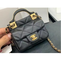 Affordable Price CHANEL Top Handle Micro Mini Wallet On Chain AP2271 Black