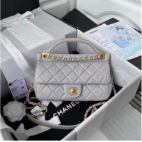 Shop Grade Chanel Flap Shoulder Bag Original leather AS2438 grey