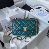 Good Quality Chanel Flap Shoulder Bag Original leather AS2649 blue