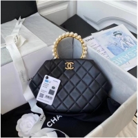 Buy Inexpensive CHANEL Top Handle Leather Bag AS2609 black