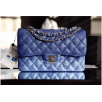 Good Price Chanel Small Classic Handbag Grained Calfskin Caviar & silver-Tone Metal A01113 Blue