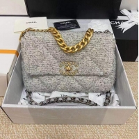 Buy Cheap Chanel 19 flap bag Tweed AS1160 Gray