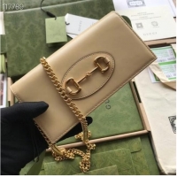 Low Price Gucci Horsebit 1955 wallet with chain 621892 Beige