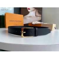 Famous Brand Louis Vuitton Original Calf Leather Belt 2569 black