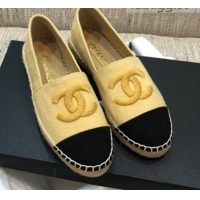 Shop Duplicate Chanel Denim Espadrilles G29762 Yellow 2021