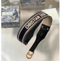 Inexpensive CHRISTIAN DIOR BELT Blue and Cream CHRISTIAN DIOR Embroidered Canvas 50 mm B0003CB