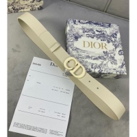 Free Shipping DIOR-ID BELT Raspberry Smooth Calfskin 30 MM B0110UM White