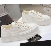 Popular Style Chanel Canvas Platform Sneakers 060947 White