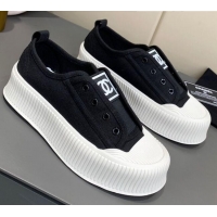 Good Quality Chanel Canvas Platform Open Sneakers 060977 Black 2021