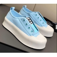 Good Product Chanel Canvas Platform Open Sneakers 060977 Blue 2021