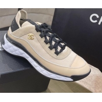 Good Product Chanel Suede Sneakers 061007 Beige 2021