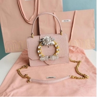 Wholesale miu miu Matelasse Nappa Leather mini tote Bag 5EA196 pink