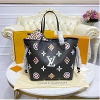 Buy Discount Louis Vuitton Monogram Canvas Neverfull MM M45818 Black