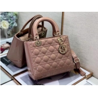 Super Quality MEDIUM LADY DIOR BAG Blush Cannage Lambskin M0565O