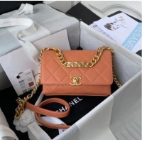 Top Quality Chanel Flap Shoulder Bag Original leather AS2711 orange