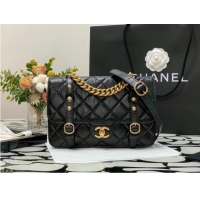 Low Price Chanel FLAP BAG Aged Calfskin & Gold-Tone Metal AS2696 Black