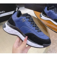 Best Design Chanel Nylon and Suede Sneakers G38035 Navy Blue 2021