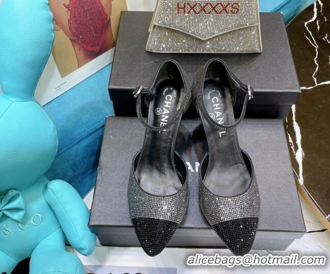 Top Quality Chanel Crystal Wedge Pumps 080901 Black 2021