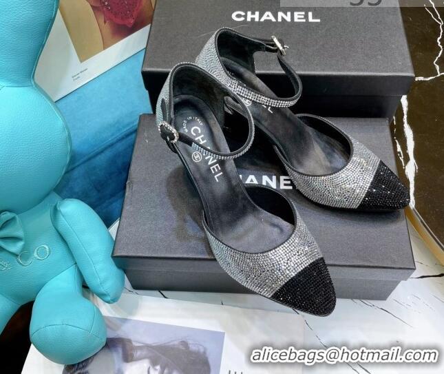 Low Price Chanel Crystal Wedge Pumps 080901 Silver 2021