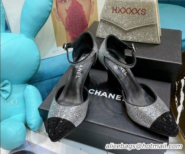 Low Price Chanel Crystal Wedge Pumps 080901 Silver 2021