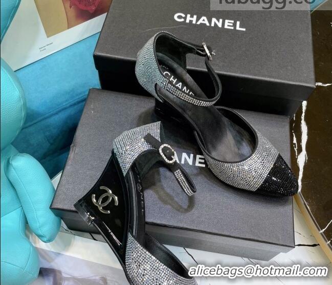 Low Price Chanel Crystal Wedge Pumps 080901 Silver 2021