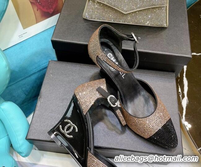 Super Quality Chanel Crystal Wedge Pumps 080901 Gold 2021