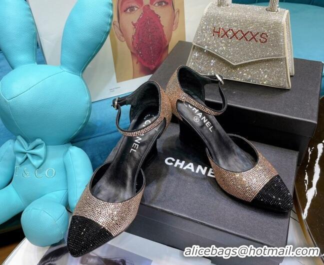 Super Quality Chanel Crystal Wedge Pumps 080901 Gold 2021