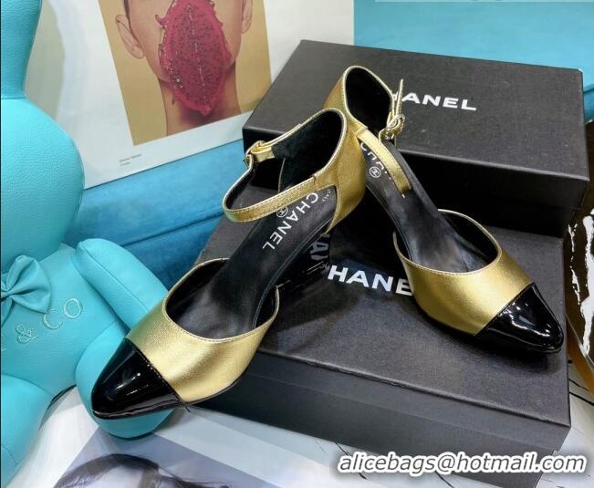 Cheap Price Chanel Calfskin Wedge Pumps 080904 Gold 2021