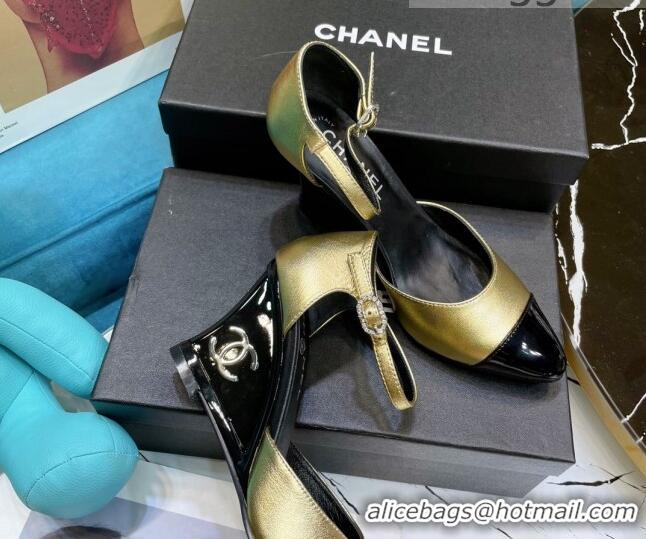 Cheap Price Chanel Calfskin Wedge Pumps 080904 Gold 2021