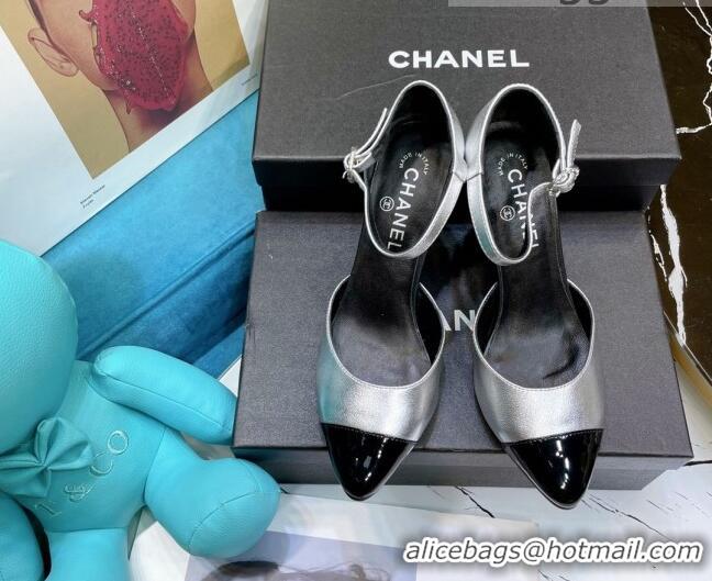 Cheap Beautiful Chanel Calfskin Wedge Pumps 080904 Silver 2021