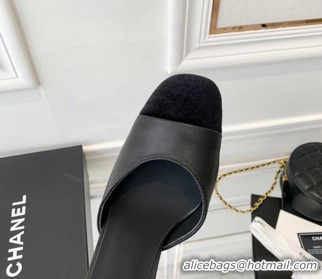 Best Price Chanel Lambskin Pumps 9cm with Logo Back Black 080918