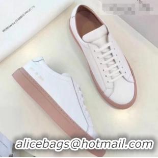 Traditional Discount Common Projects Leather Sneaker CP2135 White/Pink