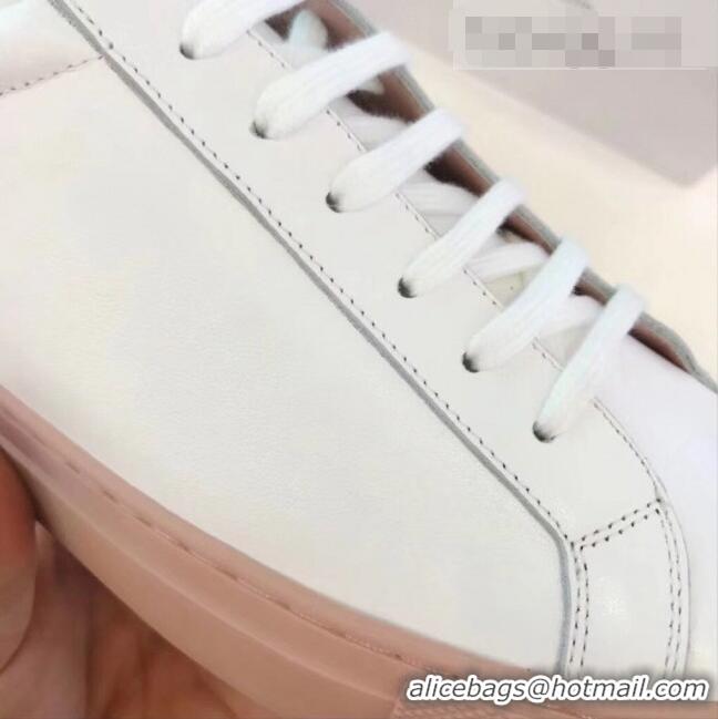 Traditional Discount Common Projects Leather Sneaker CP2135 White/Pink