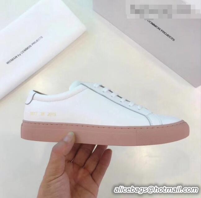 Traditional Discount Common Projects Leather Sneaker CP2135 White/Pink