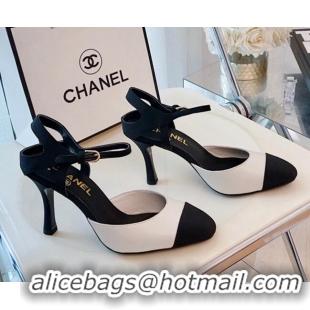 Popular Chanel Lambskin Slingback Pumps 8.5cm White 080929