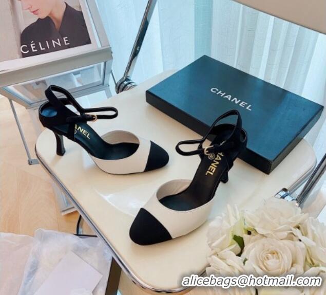 Popular Chanel Lambskin Slingback Pumps 8.5cm White 080929