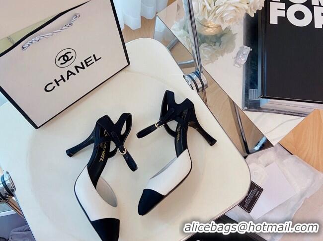 Popular Chanel Lambskin Slingback Pumps 8.5cm White 080929