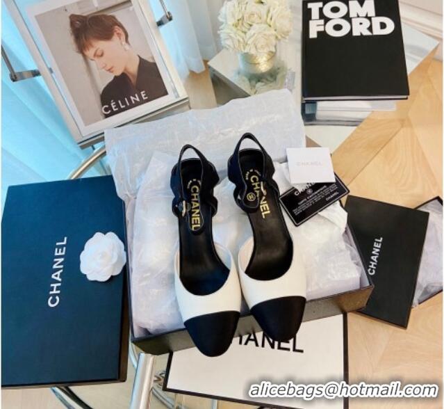 Popular Chanel Lambskin Slingback Pumps 8.5cm White 080929