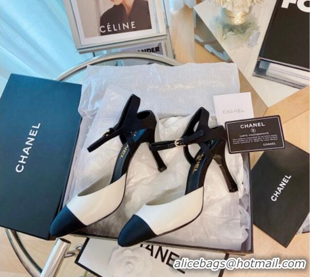 Popular Chanel Lambskin Slingback Pumps 8.5cm White 080929